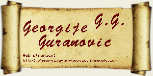 Georgije Guranović vizit kartica